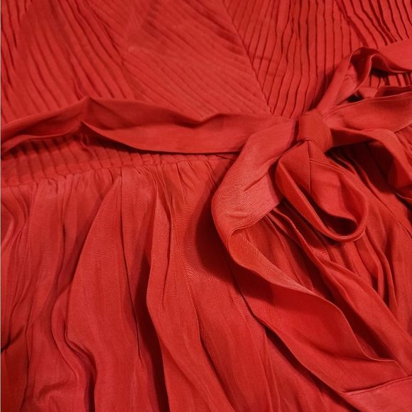 Scarlet Pleated Satin Romper - Picture 10 of 11